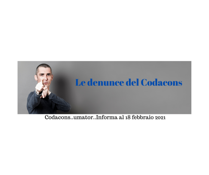 Le denunce del Codacons